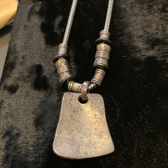 Chico’s Pewter Statement Necklace with Black Stone - Picture 11 of 12